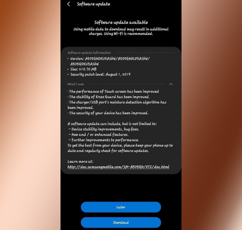 Cập nhật Galaxy A50 Cập nhật Galaxy A50