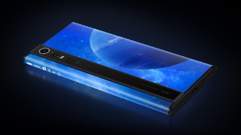 Màn hình của Mi MIX Alpha bao trọn ra sau thân máy Màn hình của Mi MIX Alpha bao trọn ra sau thân máy