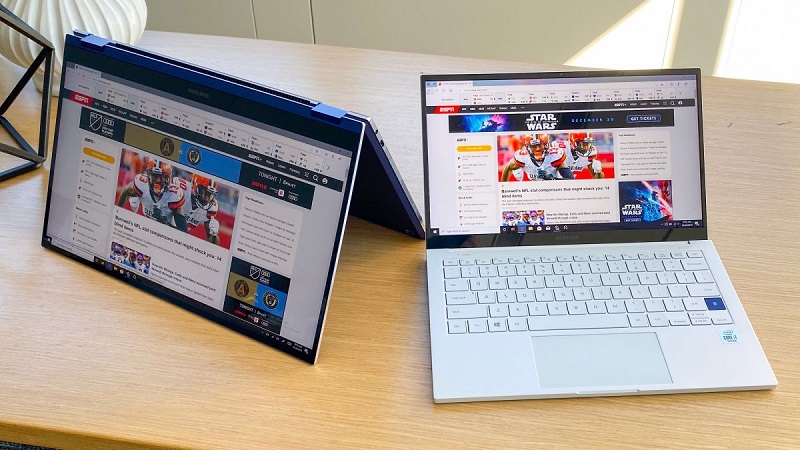 Galaxy Book Flex (bên trái) và Galaxy Book Ion (bên phải) Galaxy Book Flex (bên trái) và Galaxy Book Ion (bên phải)