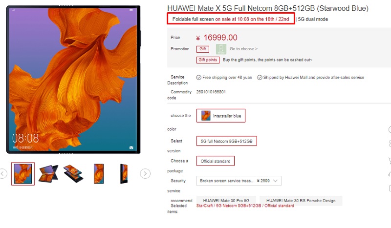 Huawei Mate X 5G cháy hàng chỉ trong 1 phút ở lần mở bán đầu tiên tại Trung Quốc Huawei Mate X 5G cháy hàng chỉ trong 1 phút ở lần mở bán đầu tiên tại Trung Quốc