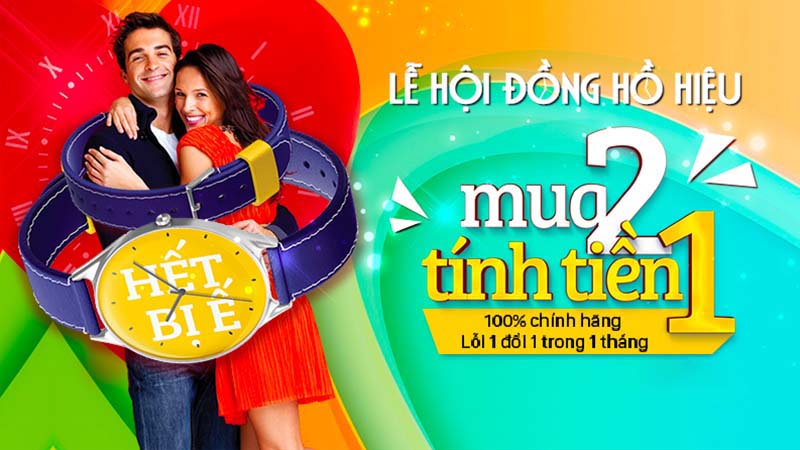 Đồng hồ mua 2 tính tiền 1