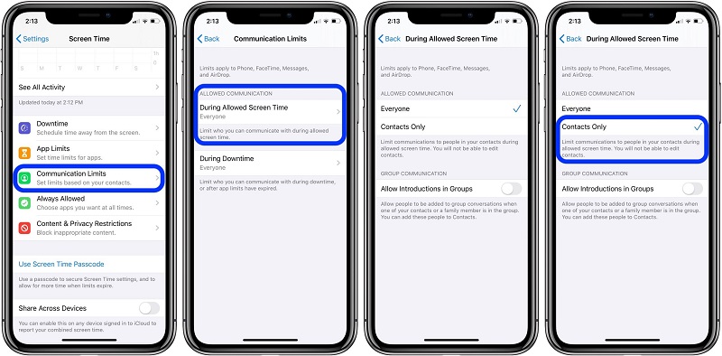  Tính năng nối bật nhất mà iOS 13.3 mang lại và Communication Limits in Screen Time