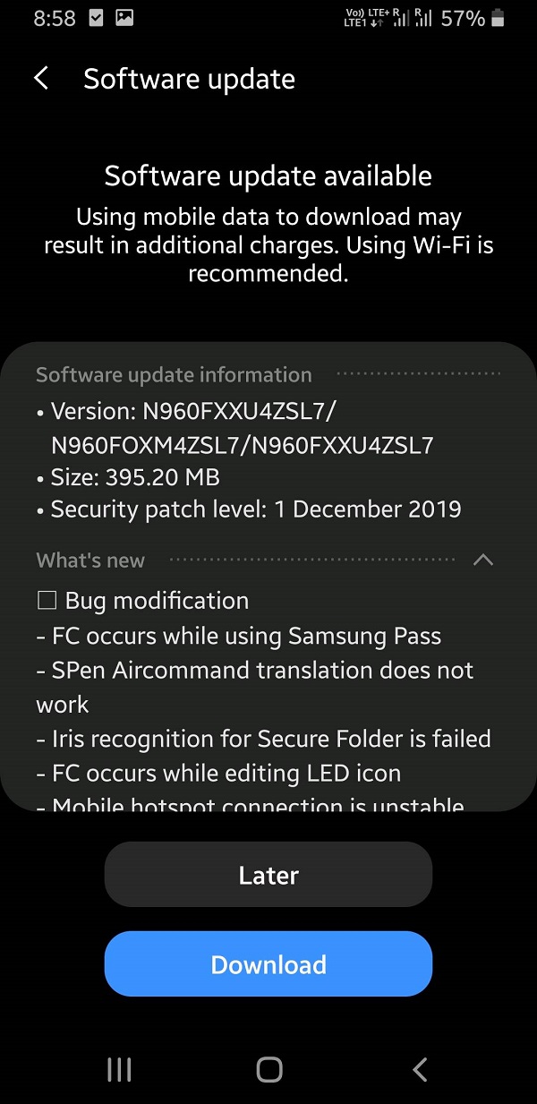 Samsung phát hành bản cập nhật Android 10 beta 3 cho Galaxy Note 9