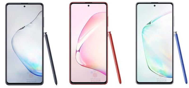 Galaxy Note 10 Lite: Hình ảnh render với nhiều màu sắc, thông số kỹ thuật chi tiết và giá bán khá phải chăng