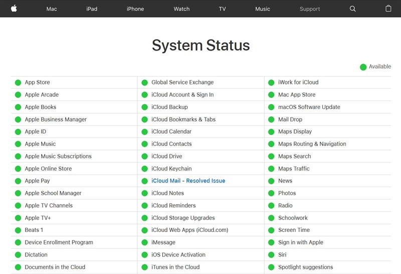 sự cố iCloud