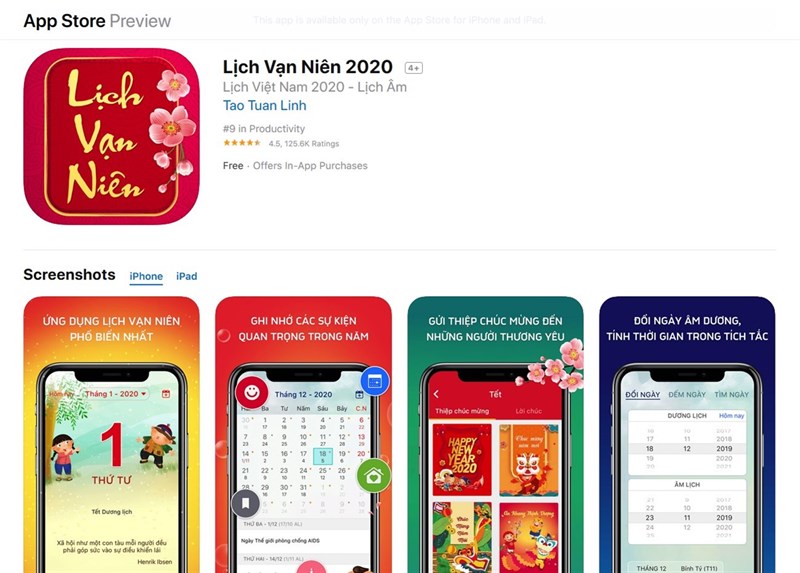 lịch vạn niên 2020