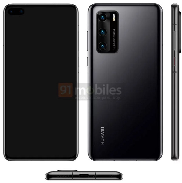 Ảnh render của Huawei P40 Pro