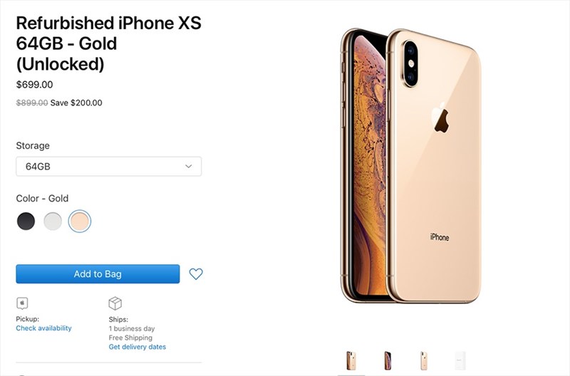 Apple mở bán iPhone Xs, iPhone Xs Max tân trang, giá từ 16 triệu đồng