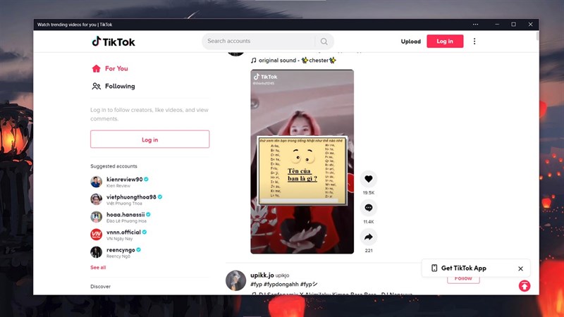 TikTok cho máy tính TikTok cho máy tính