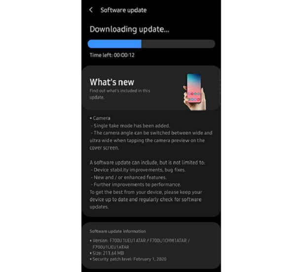 Galaxy Z Flip nhận được bản cập nhật phần mềm đầu tiên Galaxy Z Flip nhận được bản cập nhật phần mềm đầu tiên