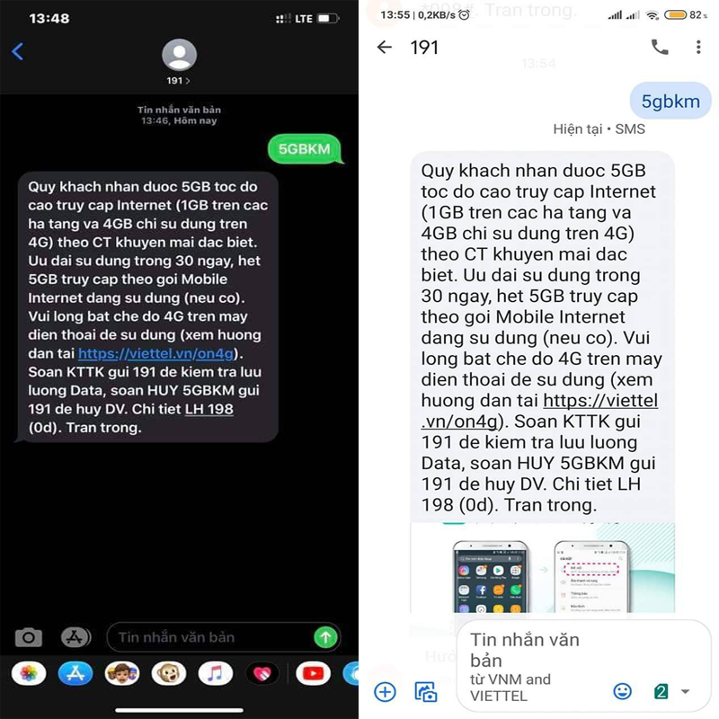 Nhận ưu đãi 4G Viettel