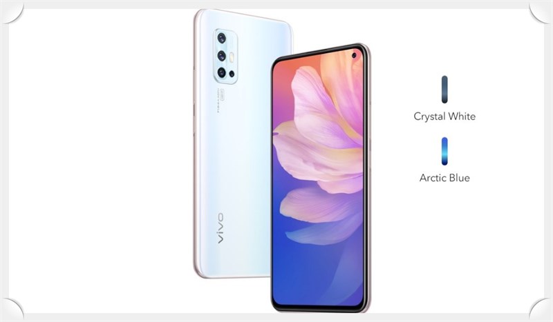 Vivo V19 có hai màu: Arctic Blue và Crystal White Vivo V19 có hai màu: Arctic Blue và Crystal White