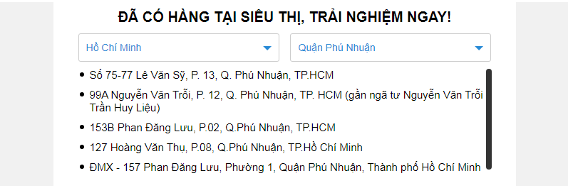 Địa chỉ siêu thị