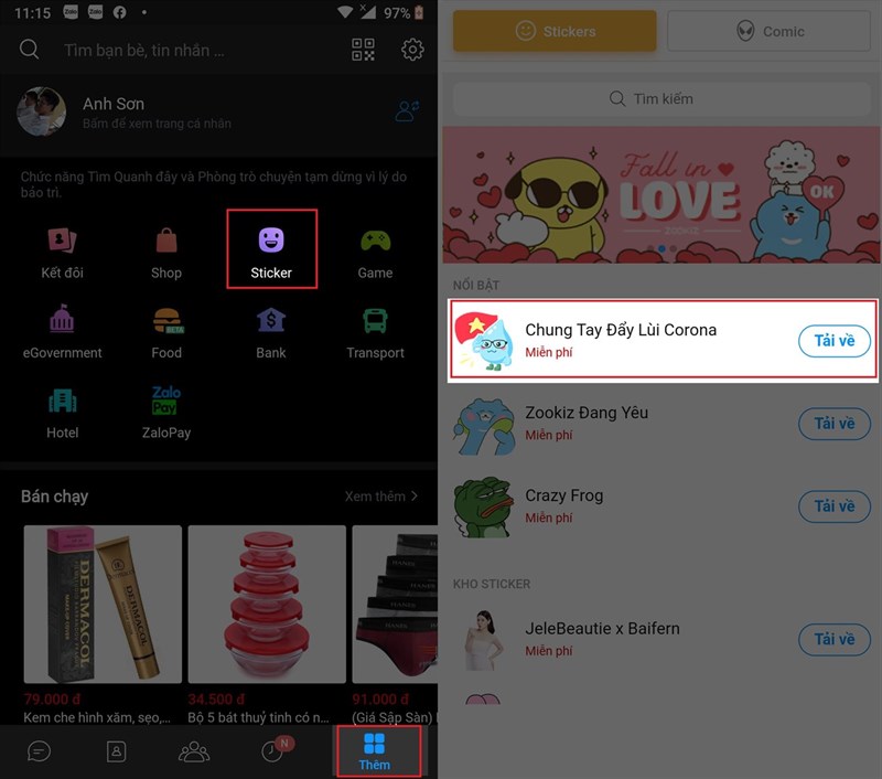 Mẹo tải và sử dụng bộ Sticker Chung Tay Đẩy Lùi Corona trên Zalo Mẹo tải và sử dụng bộ Sticker Chung Tay Đẩy Lùi Corona trên Zalo