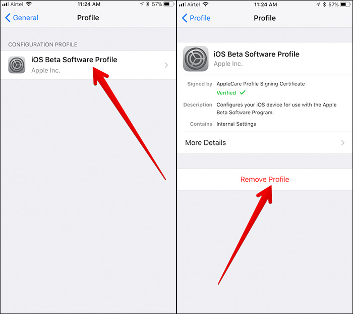 Delete iOS 13.4 beta