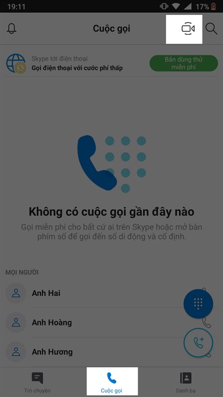 Trò chuyện với bạn bè với tính năng tạo cuộc họp trên Skype