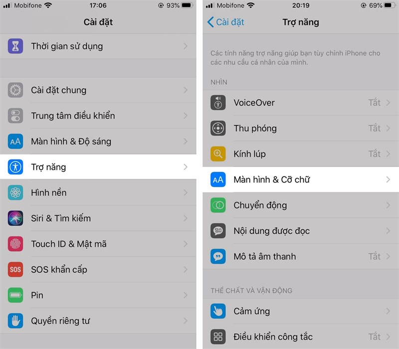 Cách tăng kích cỡ chữ iPhone