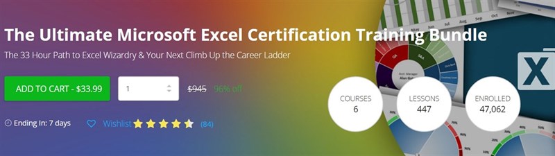 Thời gian giảm giá khóa đào tạo chứng chỉ Microsoft Excel tính đến thời điểm đăng bài Thời gian giảm giá khóa đào tạo chứng chỉ Microsoft Excel tính đến thời điểm đăng bài