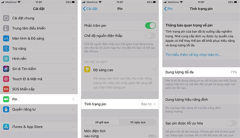 Đo chu kỳ sạc pin iPhone Đo chu kỳ sạc pin iPhone