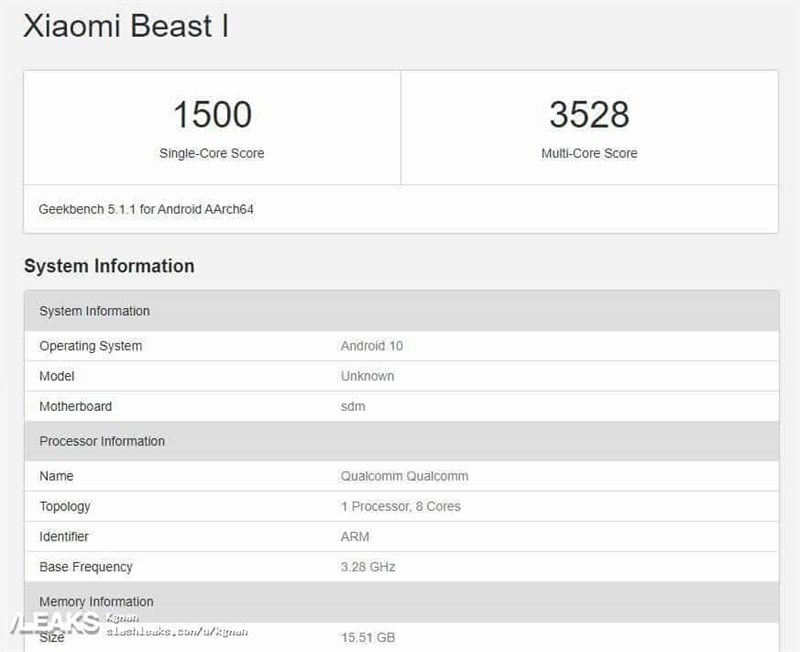 Xiaomi Mi MIX 4 xuất hiện trên dữ liệu của Geekbench 5.1.1 Xiaomi Mi MIX 4 xuất hiện trên dữ liệu của Geekbench 5.1.1