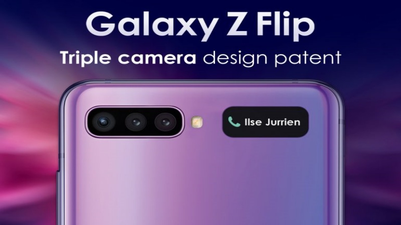 Đây là tổng quan thiết kế của smartphone màn hình gập Galaxy Z Flip 2, dàn camera sau được bố trí lại, màn hình phụ lớn hơn