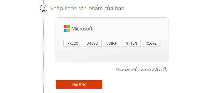 Bước 2 - Nhập key kích hoạt Bước 2 - Nhập key kích hoạt