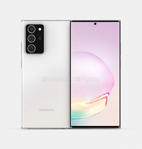 Galaxy Note 20+ lần đầu lộ ảnh render sắc nét, màn hình cong nhẹ nhàng, cụm camera sau trông hầm hố quá