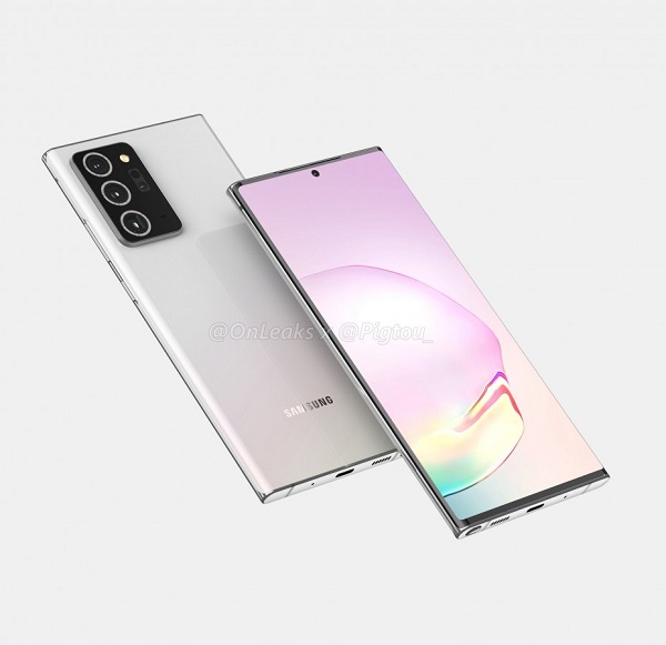 Galaxy Note 20+ lần đầu lộ ảnh render sắc nét, màn hình cong nhẹ nhàng, cụm camera sau trông hầm hố quá