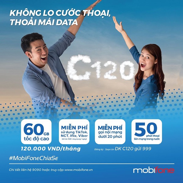 Quá hấp dẫn: Tặng 6 tháng sử dụng data miễn phí khi đăng ký gói cước C120 của MobiFone Quá hấp dẫn: Tặng 6 tháng sử dụng data miễn phí khi đăng ký gói cước C120 của MobiFone