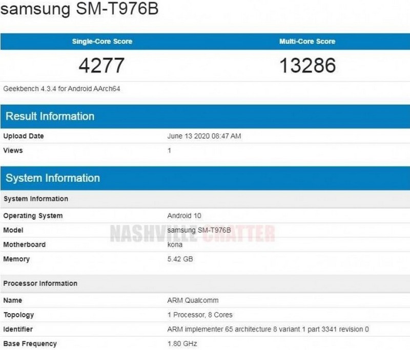 Samsung Galaxy Tab S7+ lộ điểm sức mạnh trên Geekbench, dùng chip Snapdragon 865 thì quá ngon rồi Samsung Galaxy Tab S7+ lộ điểm sức mạnh trên Geekbench, dùng chip Snapdragon 865 thì quá ngon rồi