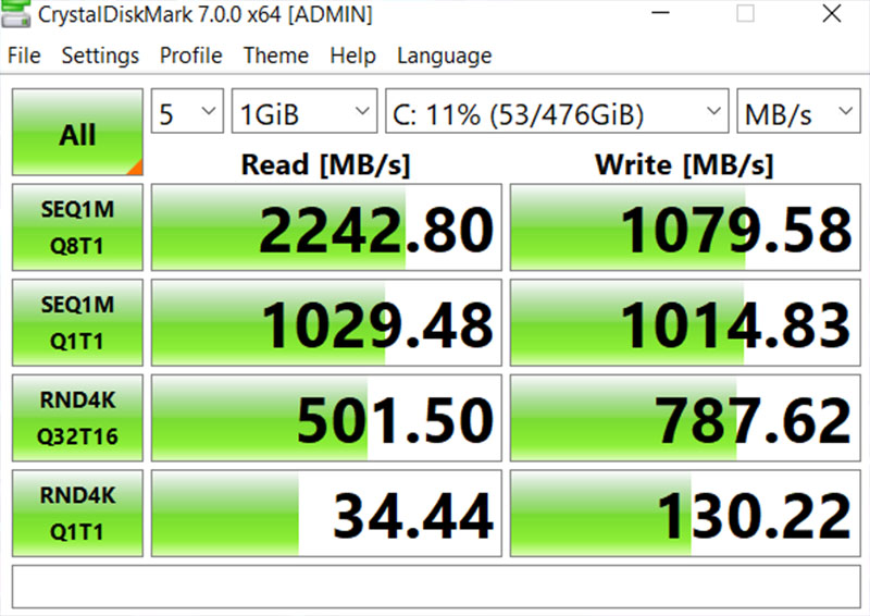 Đo SSD bằng Crystal DiskMark