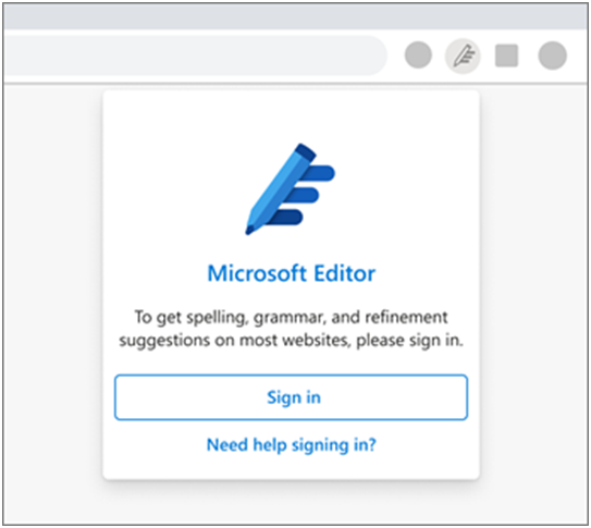 Đăng nhập Microsoft Editor trên trình duyệt web