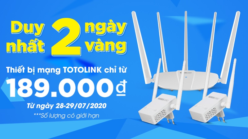 Thiết bị mạng TOTOLINK giảm giá Thiết bị mạng TOTOLINK giảm giá