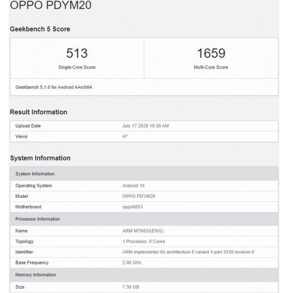 OPPO A72 5G bị phát hiện đang được thử nghiệm trên Geekbench, hé lộ những thông số kỹ thuật quan trọng OPPO A72 5G bị phát hiện đang được thử nghiệm trên Geekbench, hé lộ những thông số kỹ thuật quan trọng
