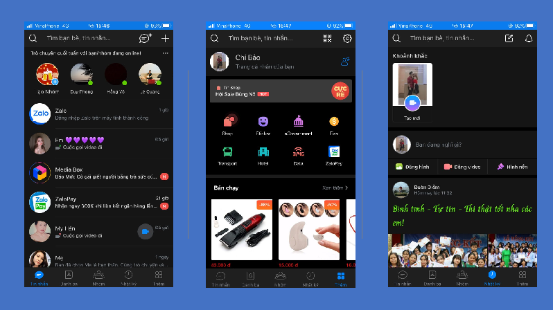 Giao diện Darkmode trên Zalo