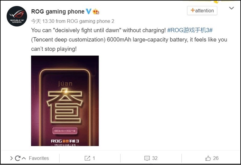 ASUS đăng hình ảnh xác nhận ROG Phone 3 sẽ đi kèm với thỏi pin dung lượng khủng, thế này chơi game nhiều có mỏi tay không nhỉ? ASUS đăng hình ảnh xác nhận ROG Phone 3 sẽ đi kèm với thỏi pin dung lượng khủng, thế này chơi game nhiều có mỏi tay không nhỉ?