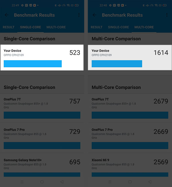 Test CPU của OPPO Reno4 Pro bằng Geekbench 5