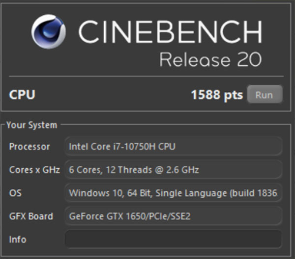 Đo hiệu năng của Lenovo Legion 5 bằng Cinebench Đo hiệu năng của Lenovo Legion 5 bằng Cinebench