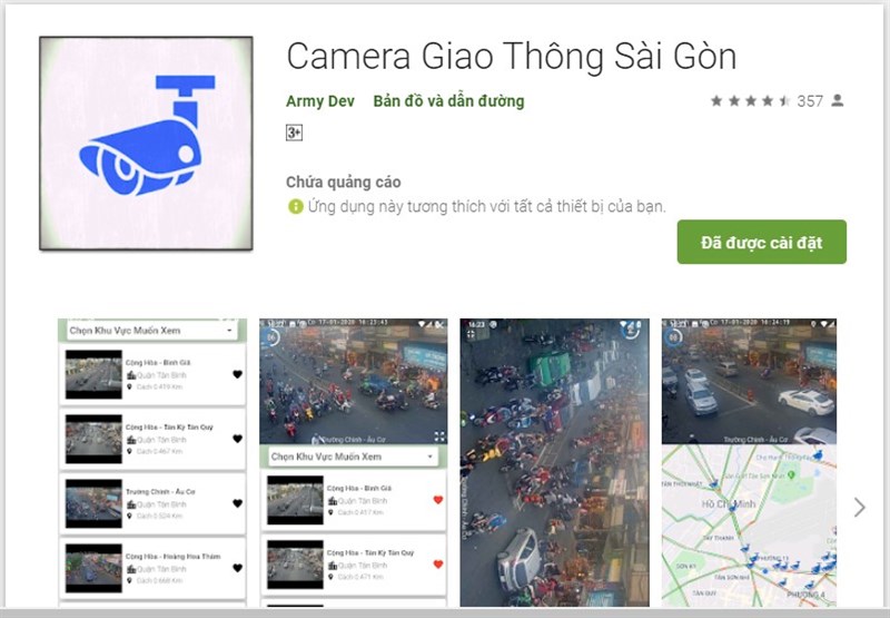 Ứng dụng Camera giao thông Sài Gòn Ứng dụng Camera giao thông Sài Gòn
