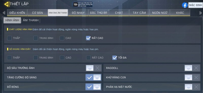 Cài đặt đồ họa trong Call Of Duty Mobile