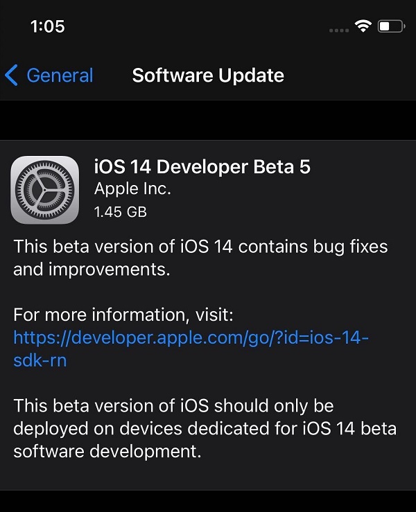 iOS 14 Beta 5