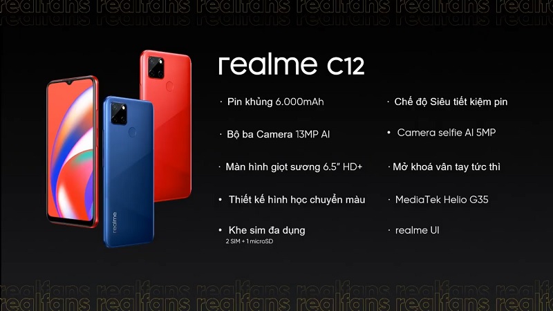 Realme C12 chính thức ra mắt tại VN, cấu hình khá tốt trong tầm giá