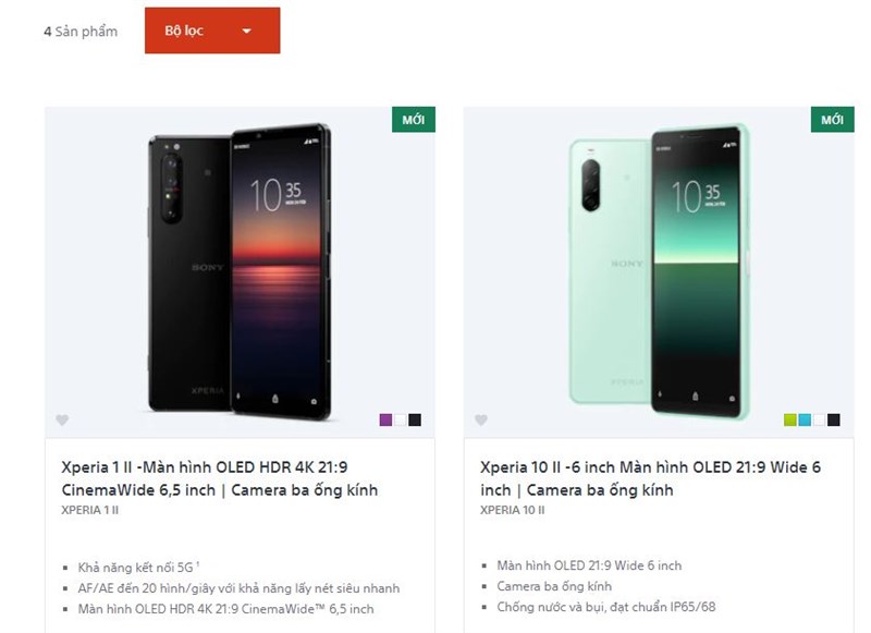 Sony Xperia 1 II và Xperia 10 II bất ngờ có mặt trên trang web Sony Việt Nam, sắp sửa ra mắt tại đất nước hình chữ S rồi sao? Sony Xperia 1 II và Xperia 10 II bất ngờ có mặt trên trang web Sony Việt Nam, sắp sửa ra mắt tại đất nước hình chữ S rồi sao?