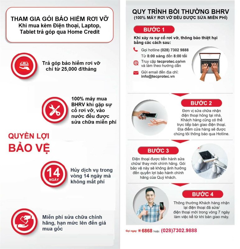Gói bảo hiểm rơi vỡ Gói bảo hiểm rơi vỡ
