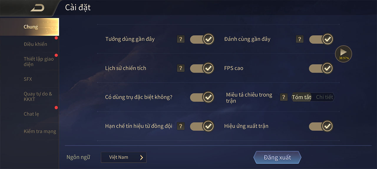 Setting cấu hình trong Liên Quân Mobile Setting cấu hình trong Liên Quân Mobile