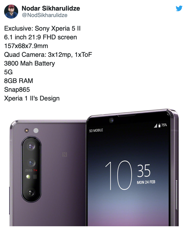 Cấu hình cơ bản của Xperia 5 Mark II