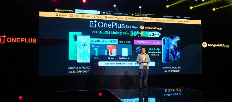 OnePlus 8 Pro 5G và OnePlus Nord 5G chính thức ra mắt tại Việt Nam, bán độc quyền tại Thế Giới Di Động với giá từ 13.99 triệu đồng