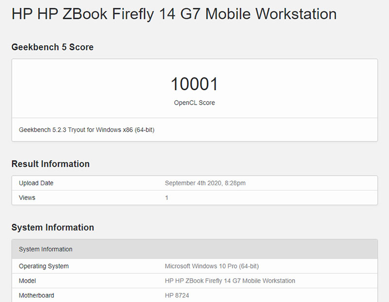 Đo hiệu năng của HP ZBook 14 G7 bằng Geekbench 5 Đo hiệu năng của HP ZBook 14 G7 bằng Geekbench 5