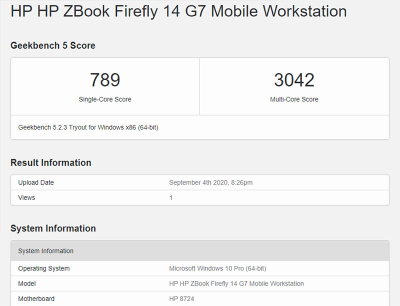 Đo CPU của HP ZBook 14 G7 bằng Geekbench 5 Đo CPU của HP ZBook 14 G7 bằng Geekbench 5