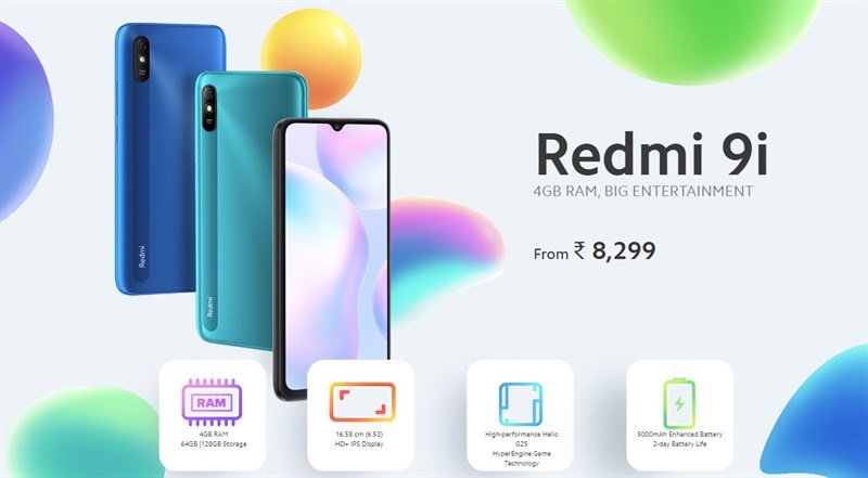 Redmi 9i ra mắt: Dùng chip chuyên game Helio G25, pin 5.000 mAh, công nghệ Nano chống thấm nước P2i, giá từ 2.6 triệu đồng Redmi 9i ra mắt: Dùng chip chuyên game Helio G25, pin 5.000 mAh, công nghệ Nano chống thấm nước P2i, giá từ 2.6 triệu đồng